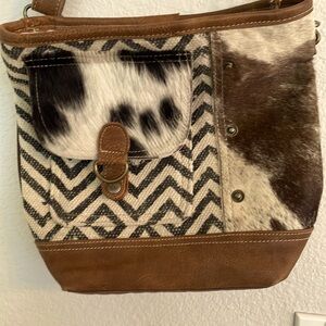 MYRA BAG  Canvas & Cowhide Pocket Shoulder